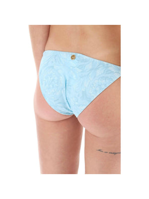 Blue Barocco Print Bikini Bottoms VERSACE JOHN JULIA.