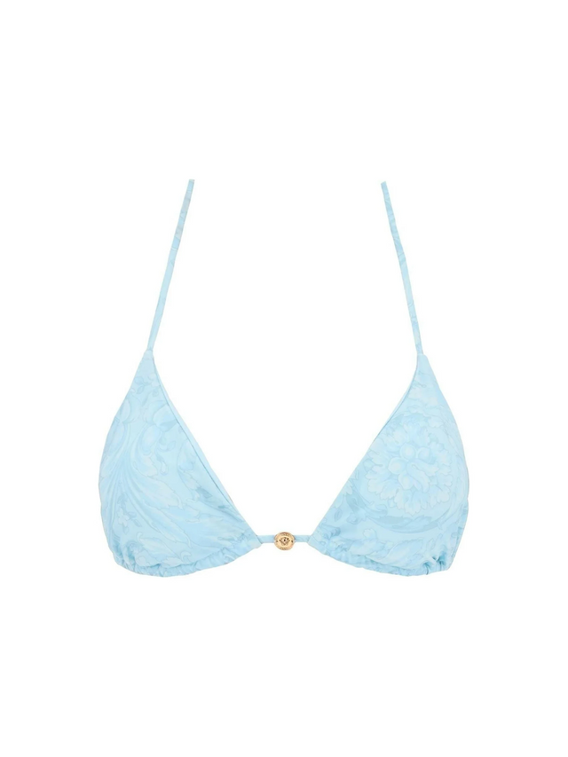 Blue Barocco Print Bikini Top VERSACE JOHN JULIA.