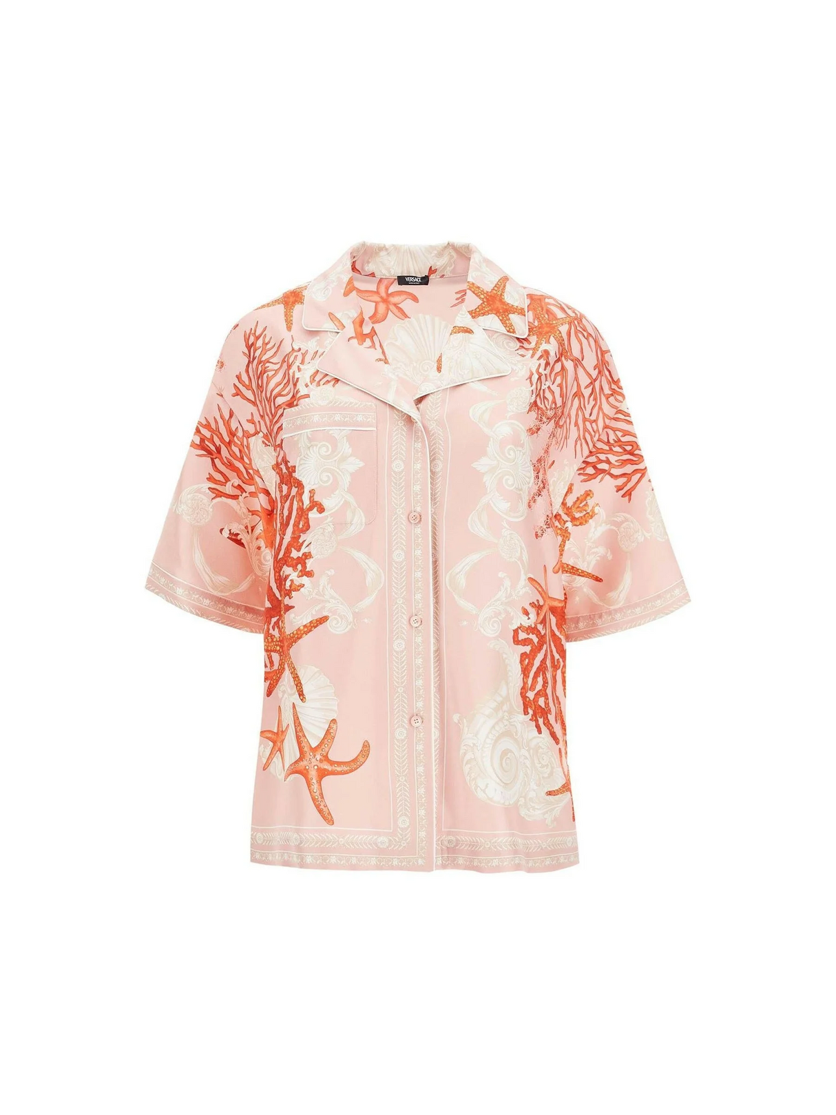 Barocco Sea Print Silk Shirt.