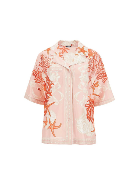 Barocco Sea Print Silk Shirt.