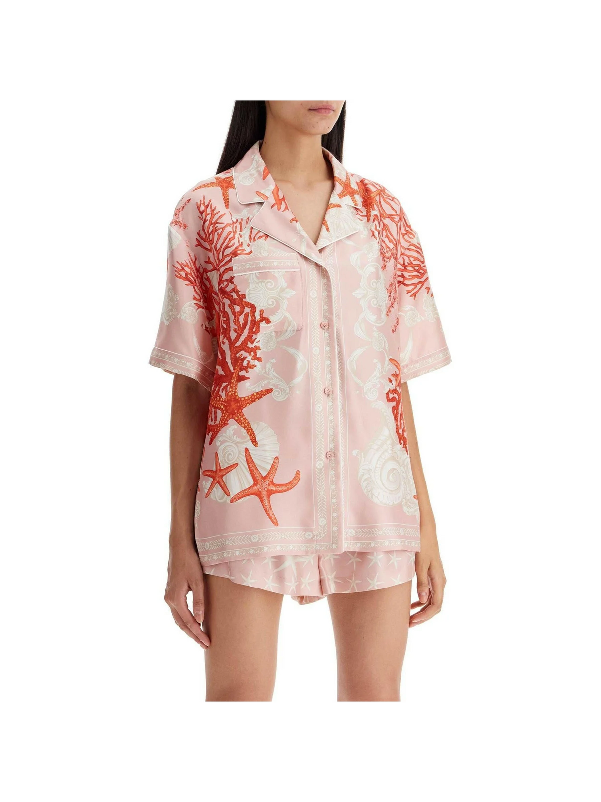 Barocco Sea Print Silk Shirt.