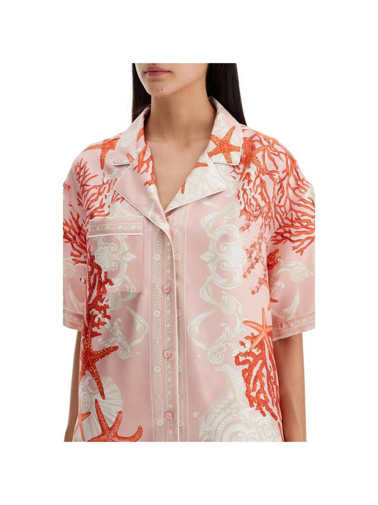 Barocco Sea Print Silk Shirt.