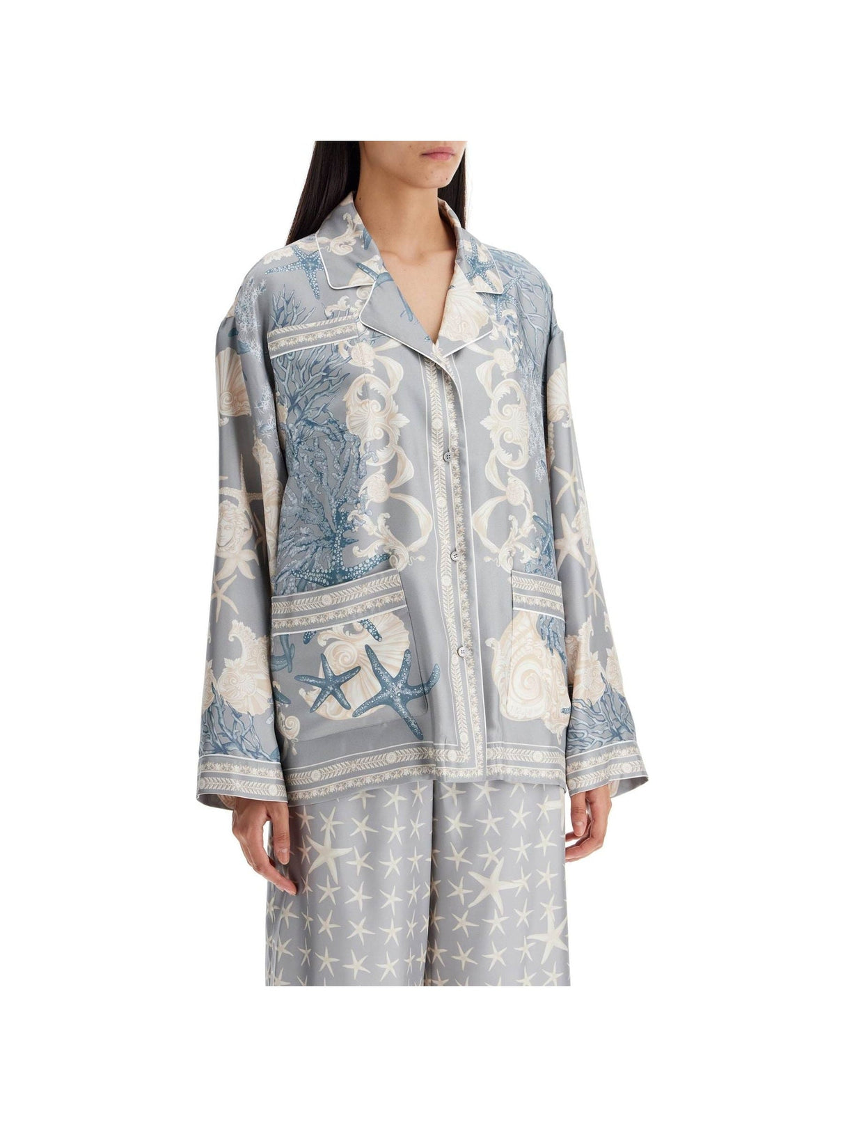 Barocco Sea Print Silk Shirt