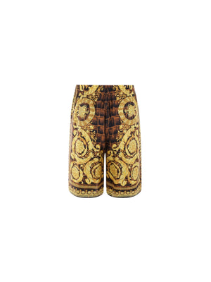 Baroccodile Silk Twill Shorts-VERSACE-JOHN JULIA