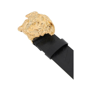 Black Greca Motif La Medusa Belt VERSACE JOHN JULIA.