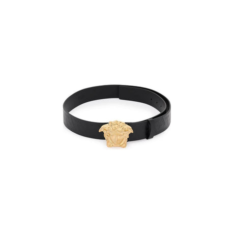 VERSACE-La Medusa Greca Leather Belt-JOHN JULIA