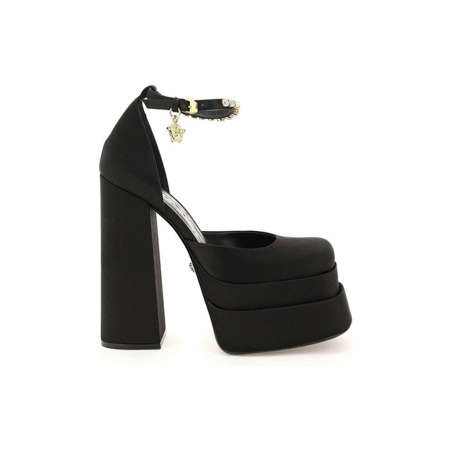 Black Medusa Aevitas Double Platform Pumps VERSACE JOHN JULIA.