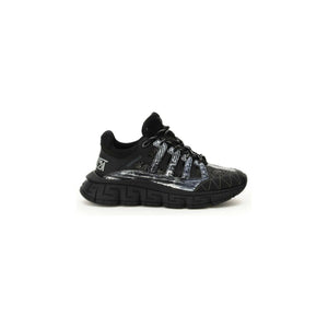 Black Silver Trigreca Sneakers With Greca Cushioning System VERSACE JOHN JULIA.