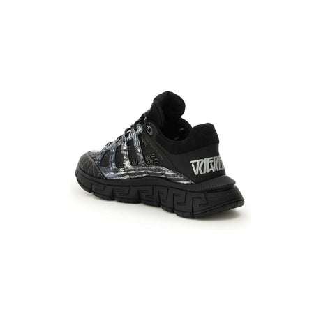 Black Silver Trigreca Sneakers With Greca Cushioning System VERSACE JOHN JULIA.