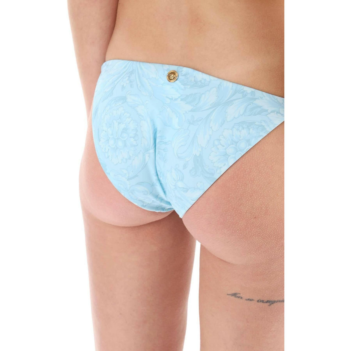 Blue Barocco Print Bikini Bottoms VERSACE JOHN JULIA.