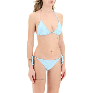 Blue Barocco Print Bikini Top VERSACE JOHN JULIA.