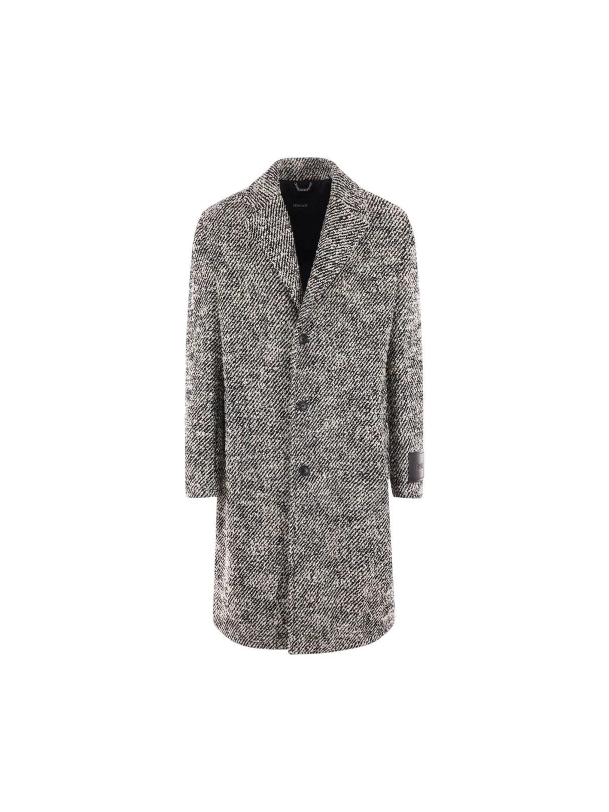 Bouclé Wool Blend Coat-VERSACE-JOHN JULIA