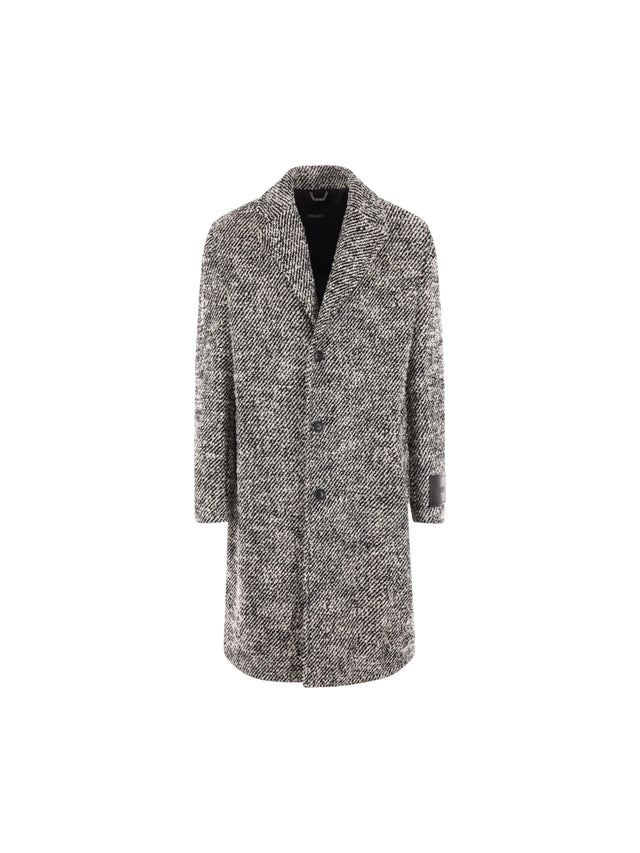 Bouclé Wool Blend Coat-VERSACE-JOHN JULIA