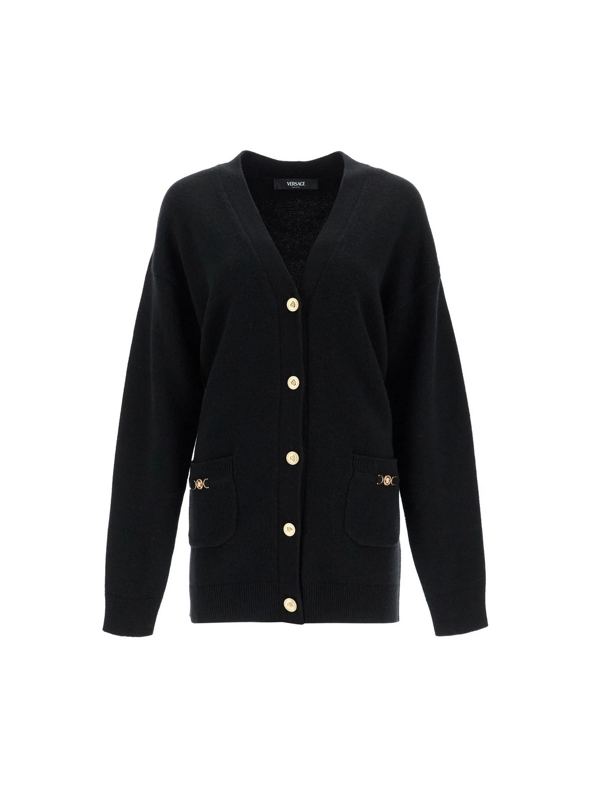 VERSACE-Cashmere-Blend Knit Boxy Cardigan -JOHN JULIA.