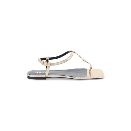 Champagne Gold Snake-Effect Medusa '95 Thong Sandals VERSACE JOHN JULIA.