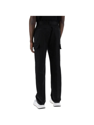 Black Cotton Gabardine Cargo Pants VERSACE JOHN JULIA.