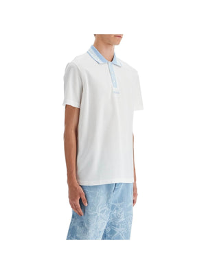 Cotton Piqué Polo Shirt Greek Motif - Men > Clothing > T-Shirts and Sweatshirts > Polo shirts