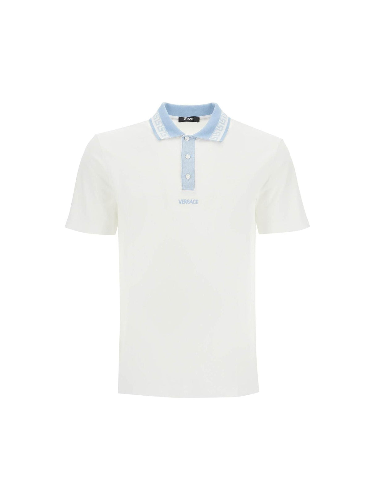 Cotton Piqué Polo Shirt Greek Motif - Men > Clothing > T-Shirts and Sweatshirts > Polo shirts