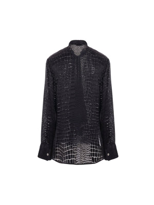 Crocodile Devoré Silk Shirt-Versace-JOHN JULIA