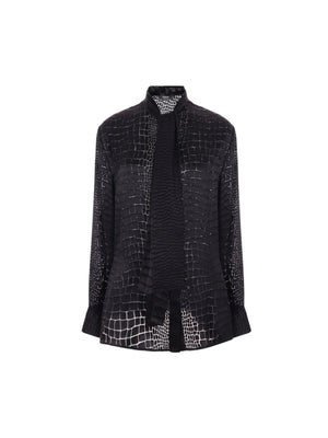 Crocodile Devoré Silk Shirt-Versace-JOHN JULIA