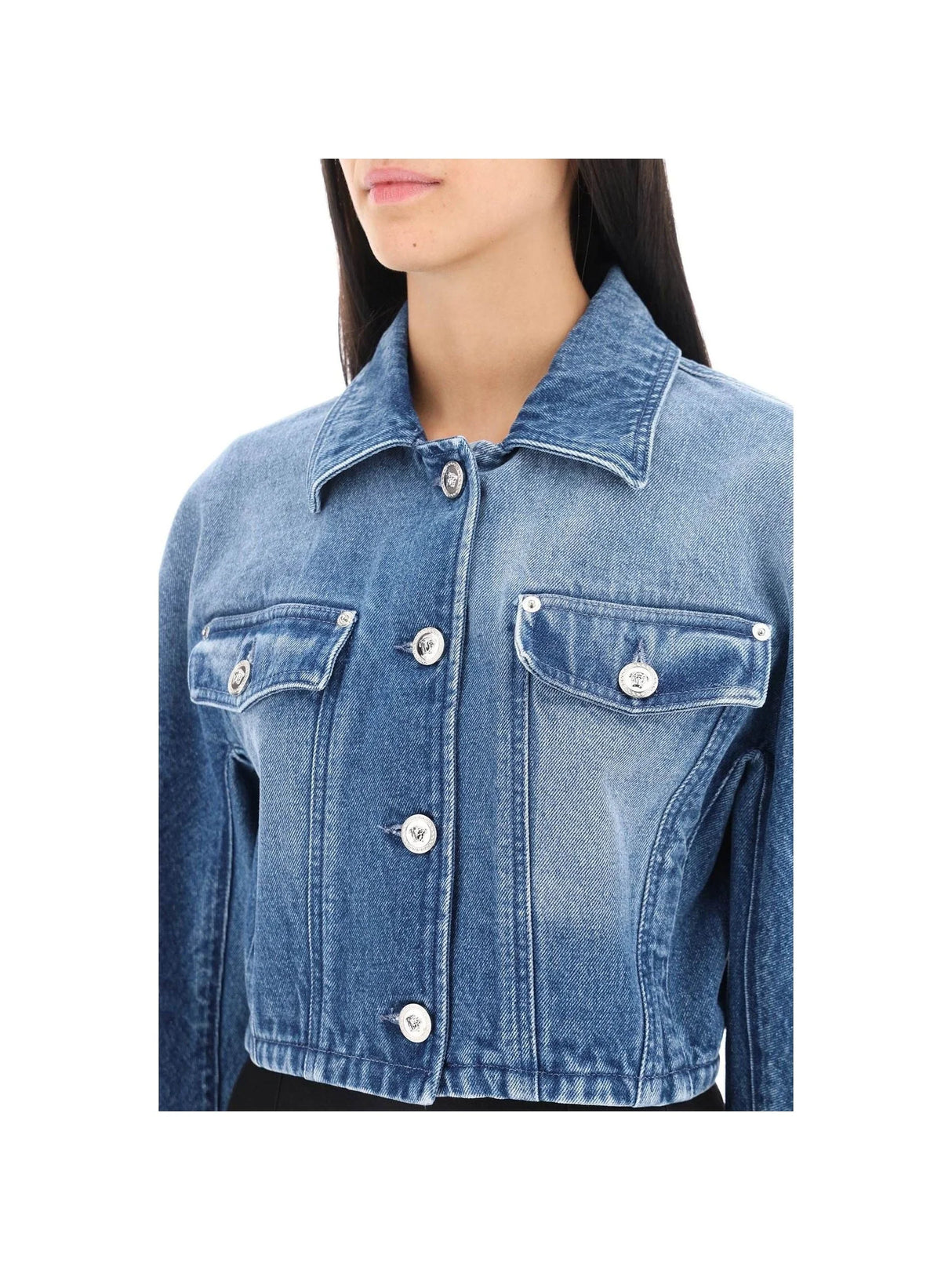 Cropped Denim Jacket - Women > Clothing > Jackets and Blazers > Denim jackets