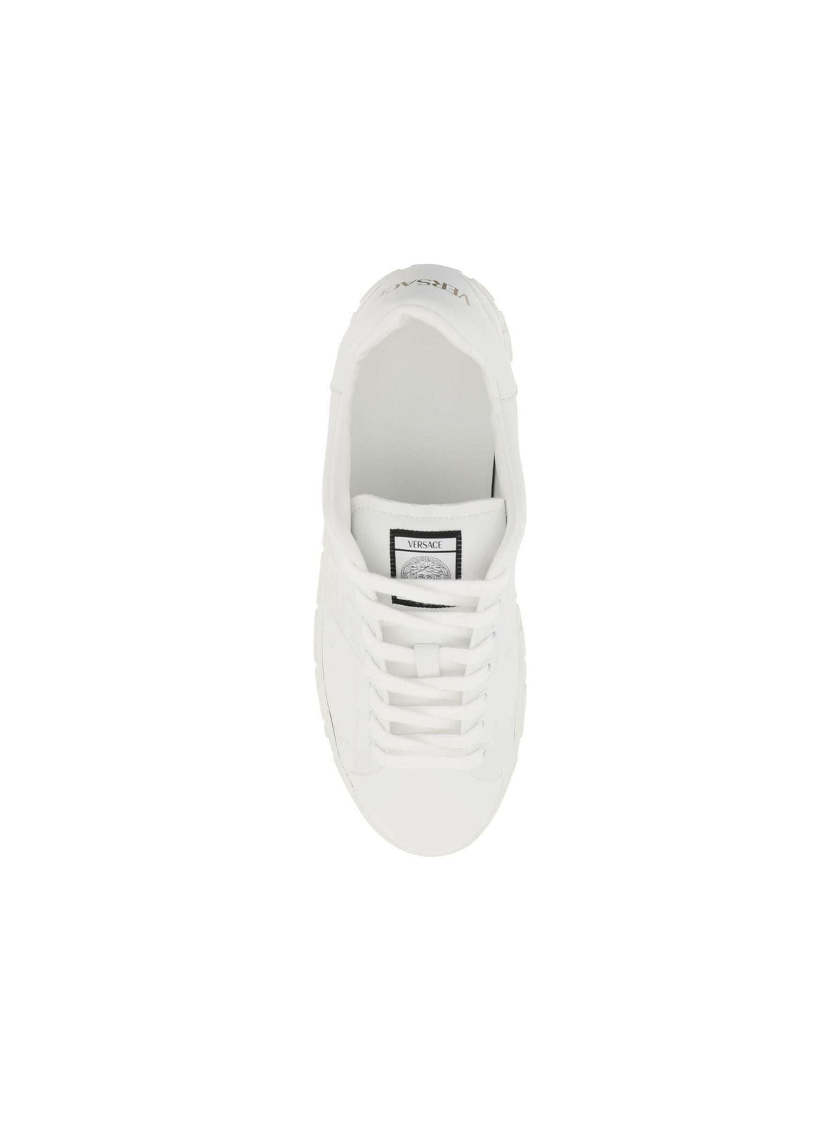 White Greca Faux Leather Sneakers VERSACE JOHN JULIA.