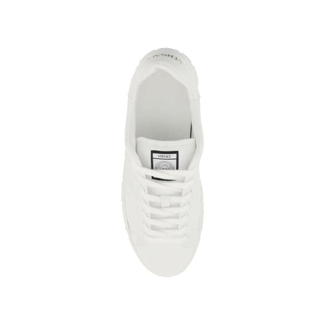 White Greca Faux Leather Sneakers VERSACE JOHN JULIA.