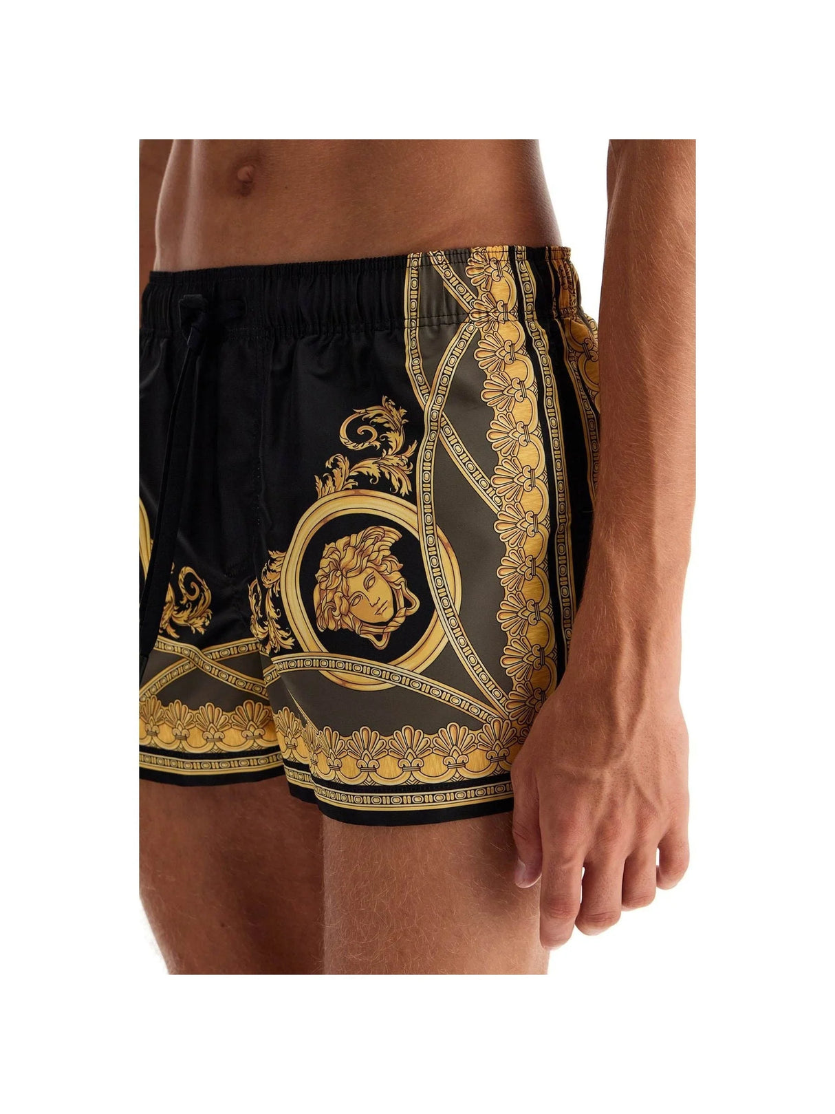 VERSACE-La Coupe des Dieux Print Swim Trunks-JOHN JULIA