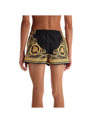 VERSACE-La Coupe des Dieux Print Swim Trunks-JOHN JULIA