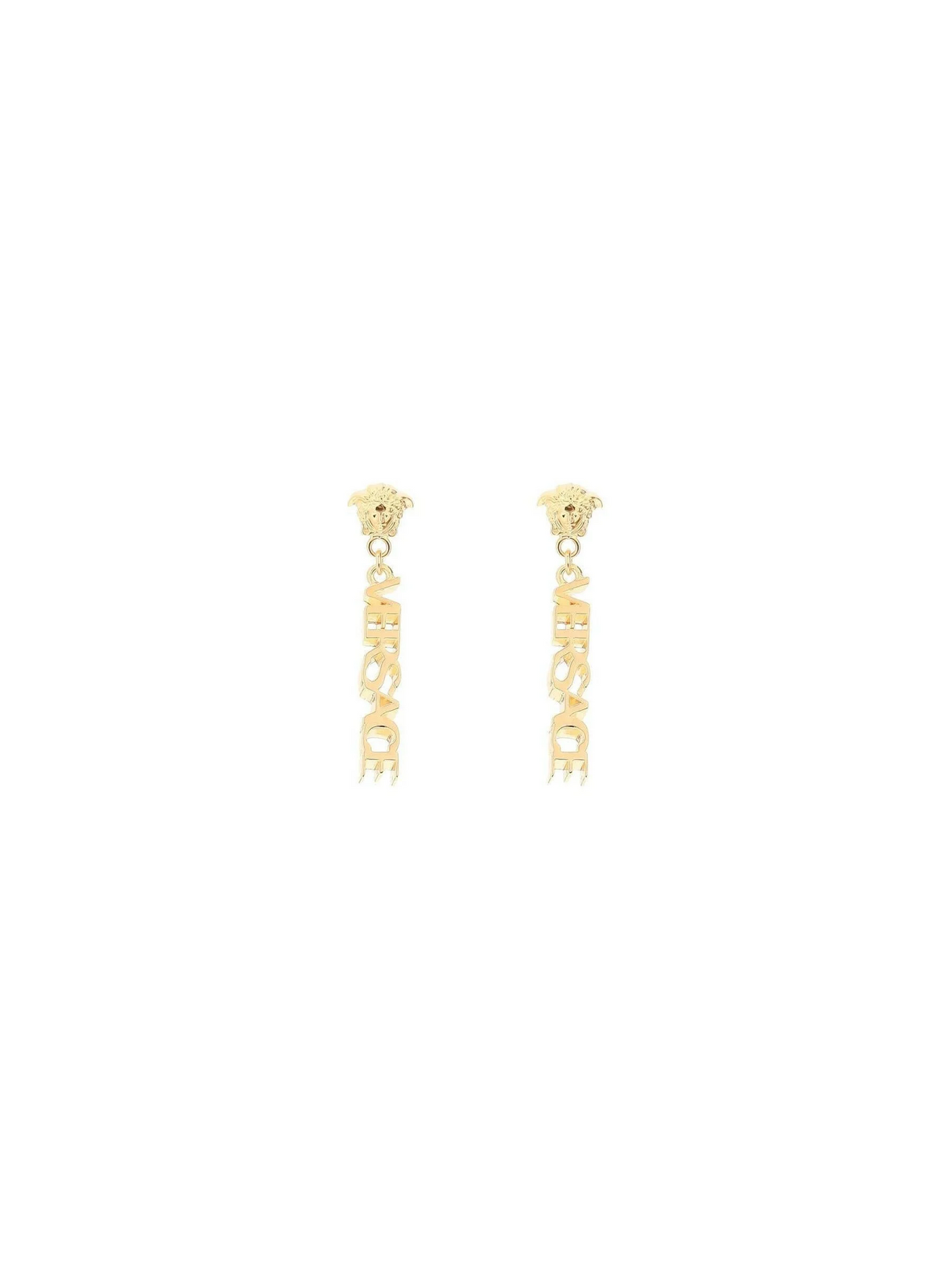 La Medusa Logo Drop Earrings.