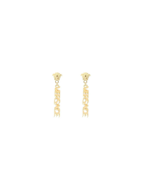 La Medusa Logo Drop Earrings.