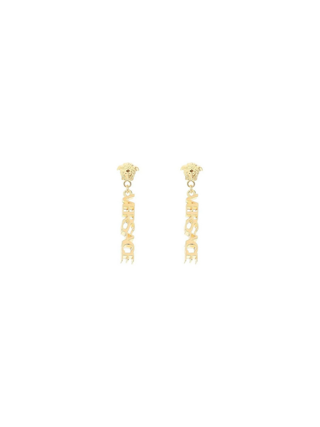 La Medusa Logo Drop Earrings.