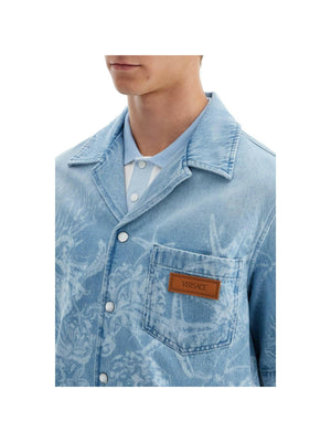 Lasered Barocco Sea Denim Overshirt.