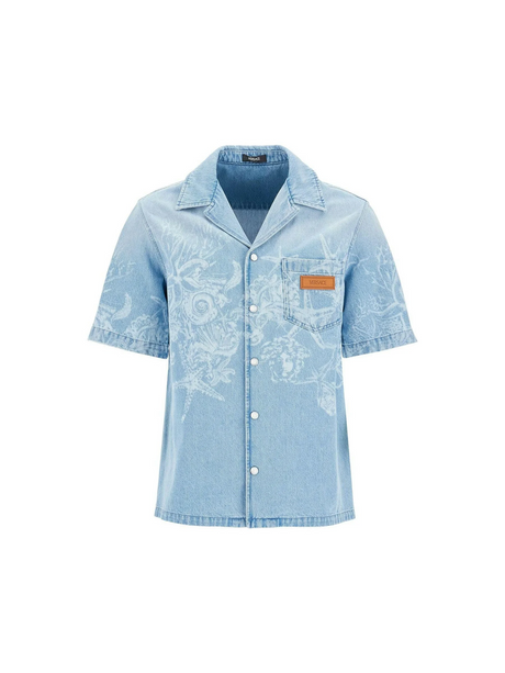 Lasered Barocco Sea Denim Overshirt.