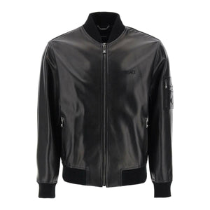 Leather Bomber Jacket VERSACE JOHN JULIA.