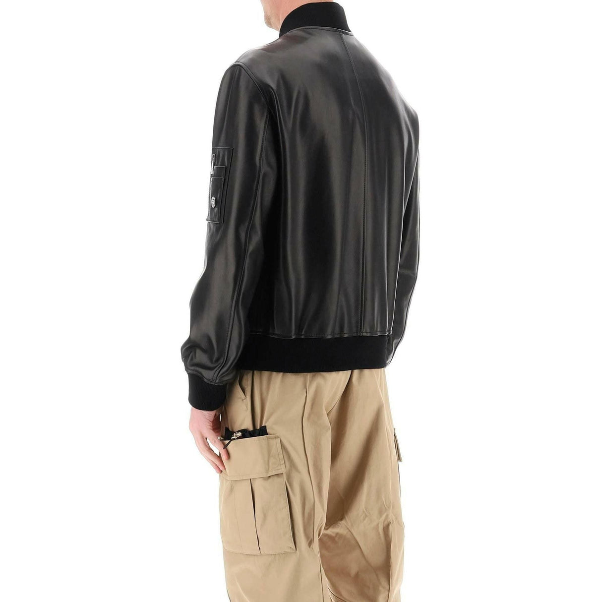 Leather Bomber Jacket VERSACE JOHN JULIA.