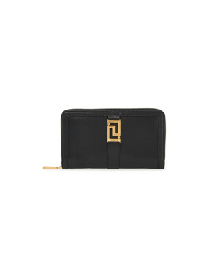 Leather Greca Goddess Long Wallet.