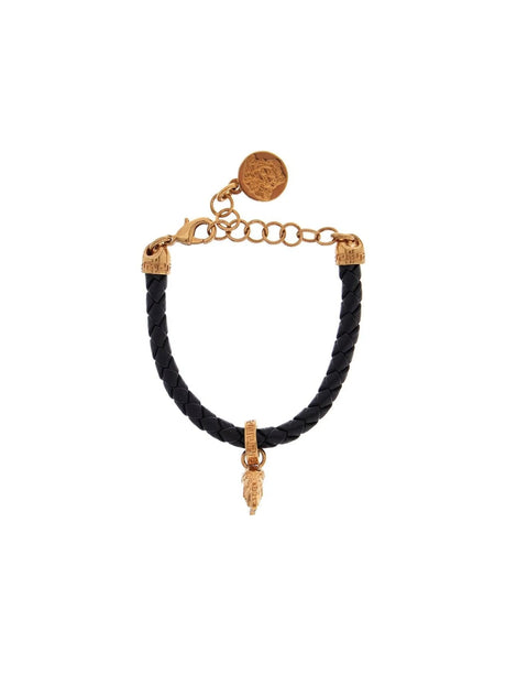 Leather Bracelet With Medusa Charm