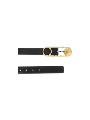 VERSACE-Leather Safety Pin Belt -JOHN JULIA.