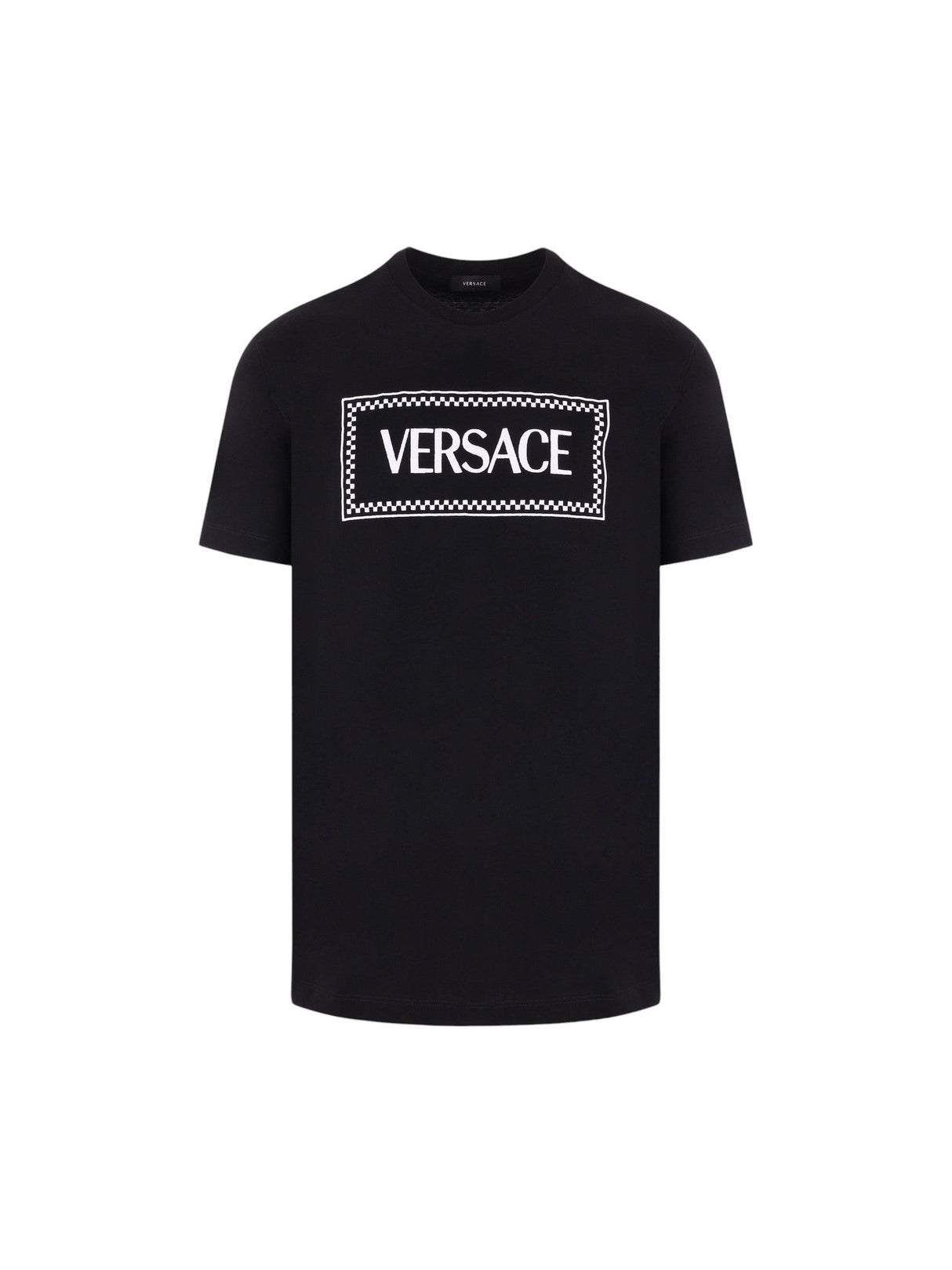 Logo Embroidery Cotton T-shirt-VERSACE-JOHN JULIA