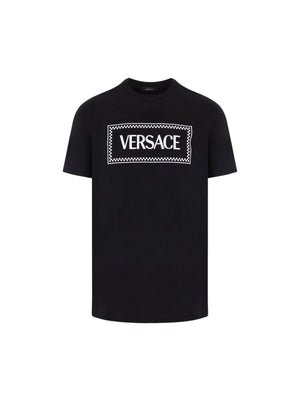 Logo Embroidery Cotton T-shirt-VERSACE-JOHN JULIA