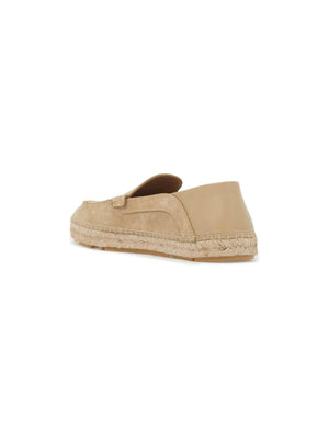 VERSACE-Logo Suede Espadrilles-JOHN JULIA