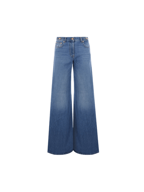 Medusa 95 Denim Wide-leg Jeans-VERSACE-JOHN JULIA