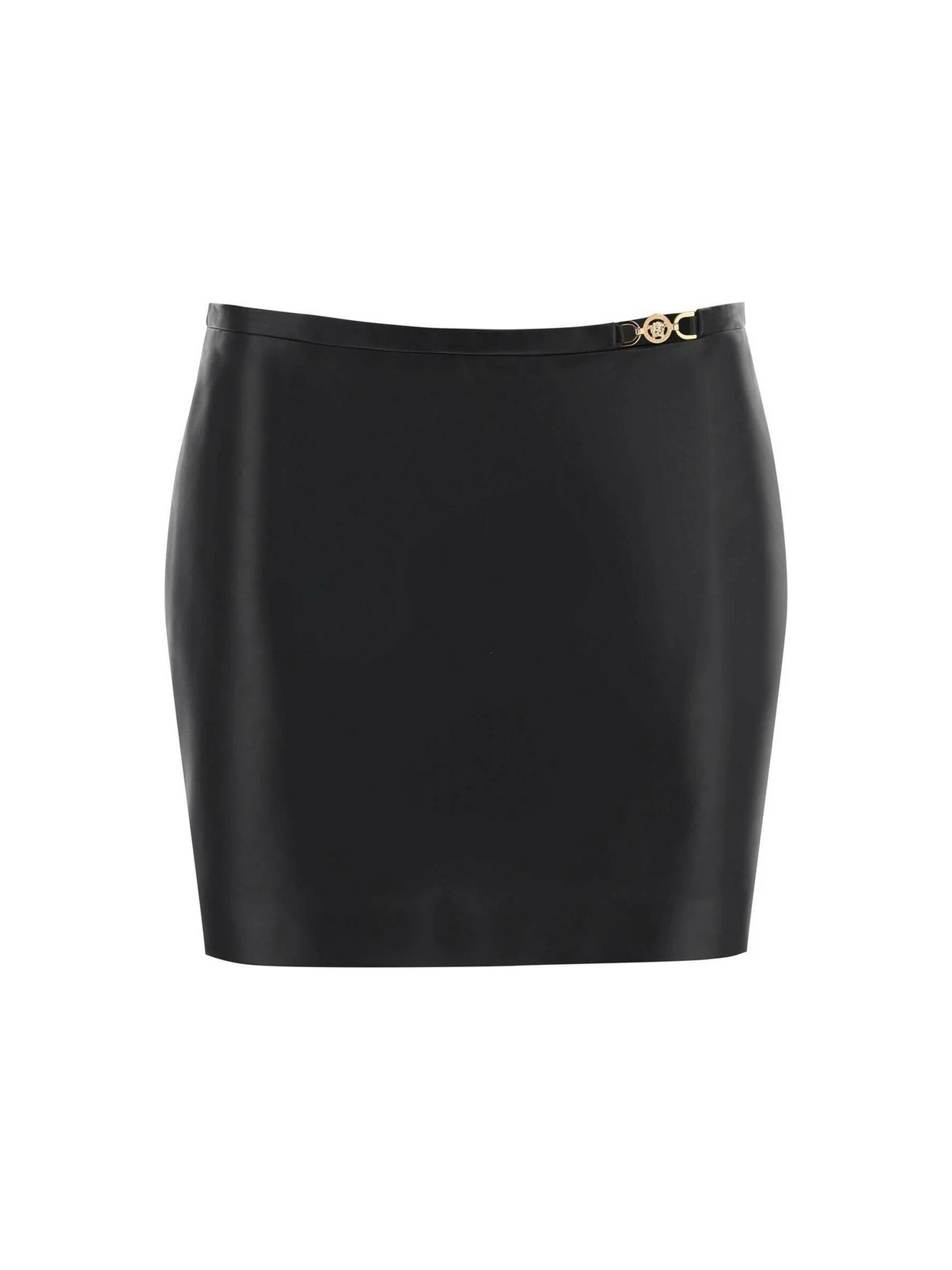 VERSACE-Medusa 95 Leather Mini Skirt-JOHN JULIA