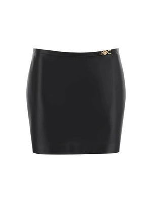 VERSACE-Medusa 95 Leather Mini Skirt-JOHN JULIA