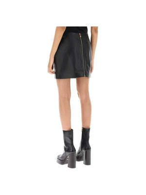 VERSACE-Medusa 95 Leather Mini Skirt-JOHN JULIA