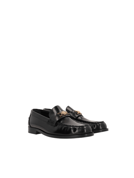 Medusa 95 Shiny Leather Loafers-VERSACE-JOHN JULIA