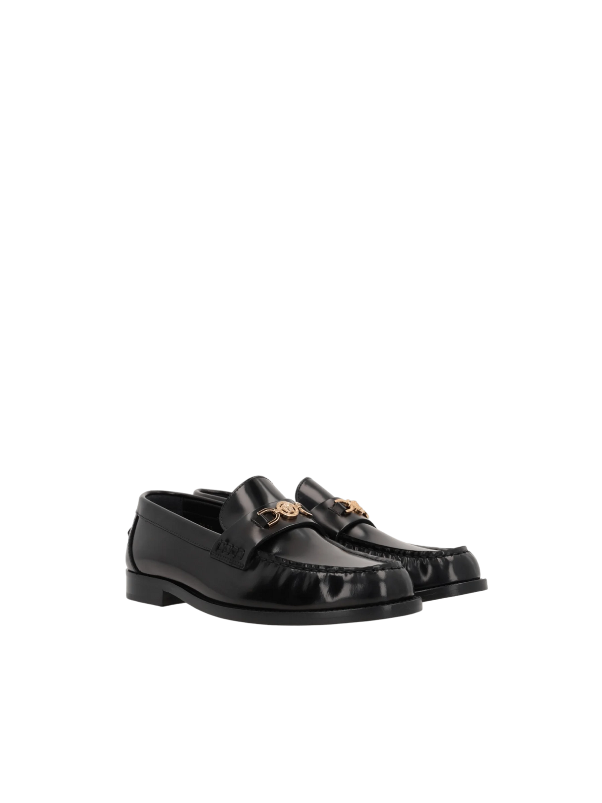 Medusa 95 Shiny Leather Loafers-VERSACE-JOHN JULIA