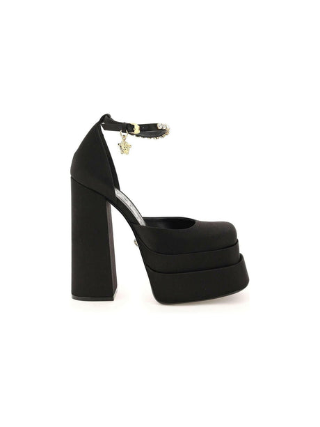 Black Medusa Aevitas Double Platform Pumps VERSACE JOHN JULIA.