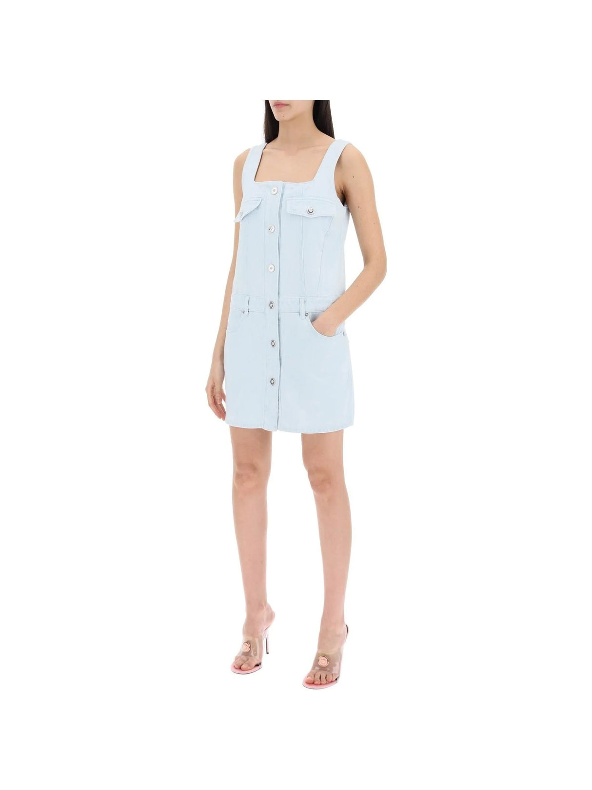 Medusa Button Mini Denim Dress - Women > Clothing > Dresses > Mini